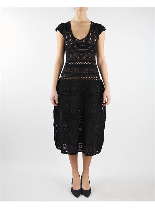 Long dress in lace stitch knit Twinset TWIN SET | abito en | TT30906